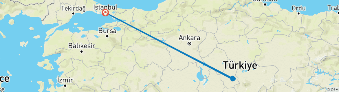 Image d'une carte montrant l'itinéraire du circuit
