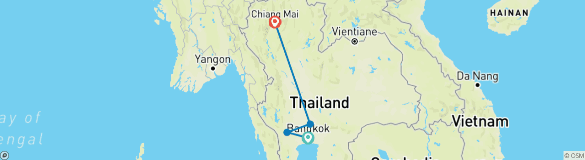 Image d'une carte montrant l'itinéraire du circuit