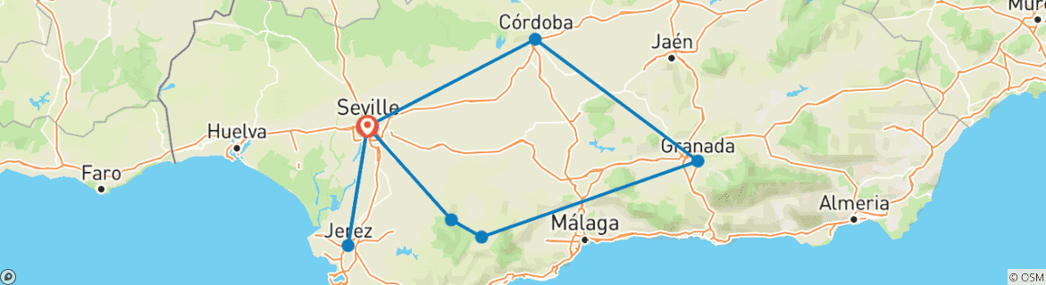 Image d'une carte montrant l'itinéraire du circuit