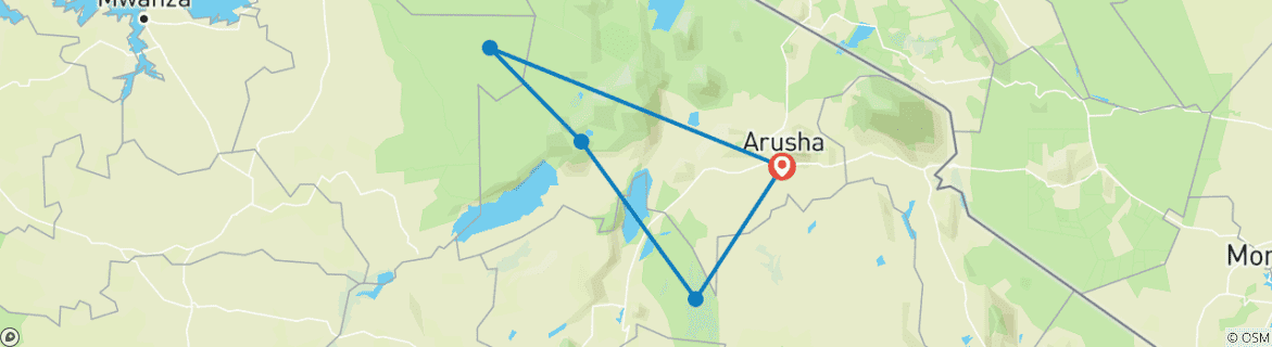 Karte mit der Reiseroute