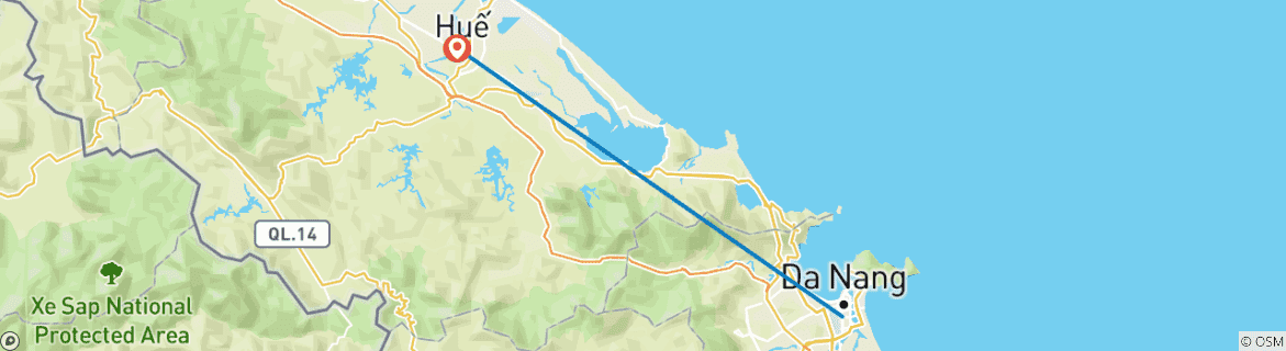 Image d'une carte montrant l'itinéraire du circuit