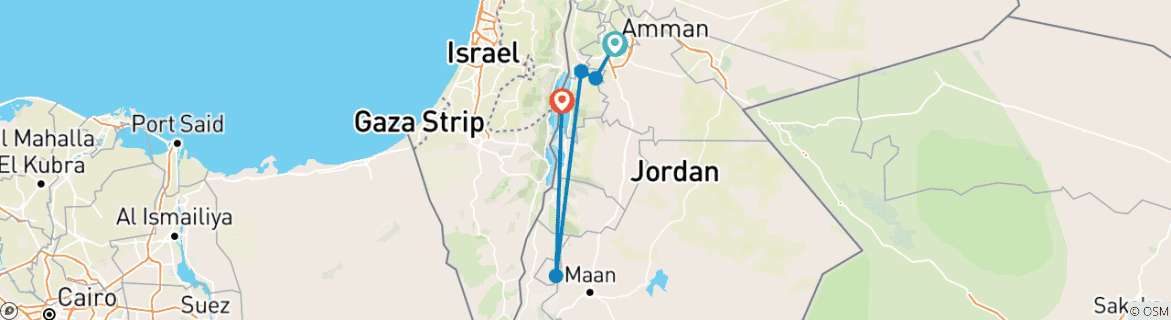 Image d'une carte montrant l'itinéraire du circuit