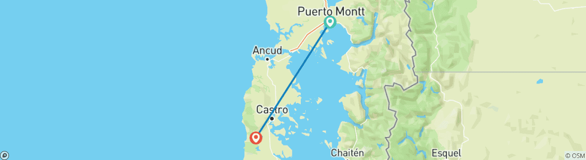 Image d'une carte montrant l'itinéraire du circuit