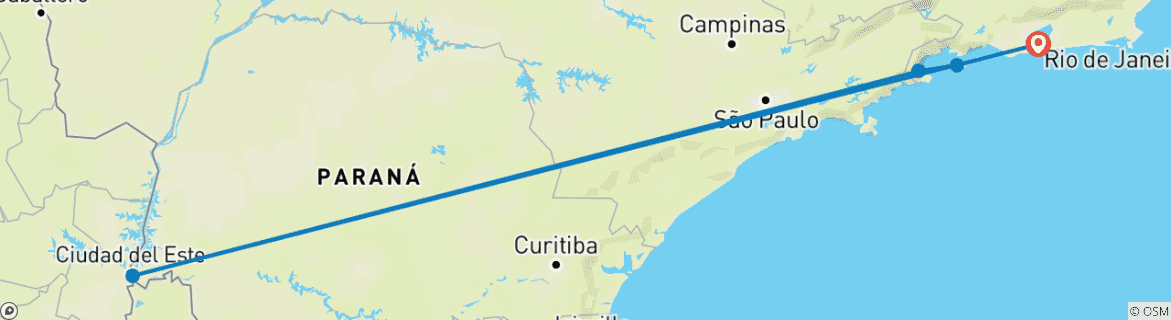 Image d'une carte montrant l'itinéraire du circuit