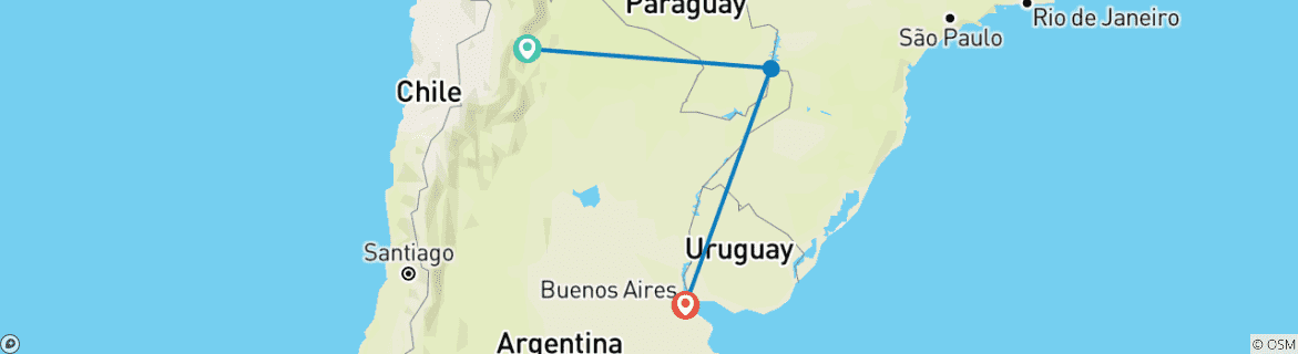 Image d'une carte montrant l'itinéraire du circuit