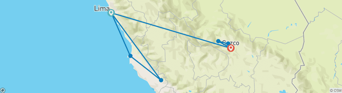 Image d'une carte montrant l'itinéraire du circuit