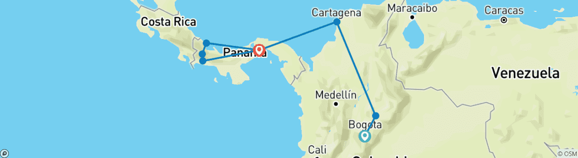 Image d'une carte montrant l'itinéraire du circuit