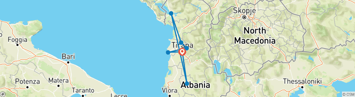 Image d'une carte montrant l'itinéraire du circuit