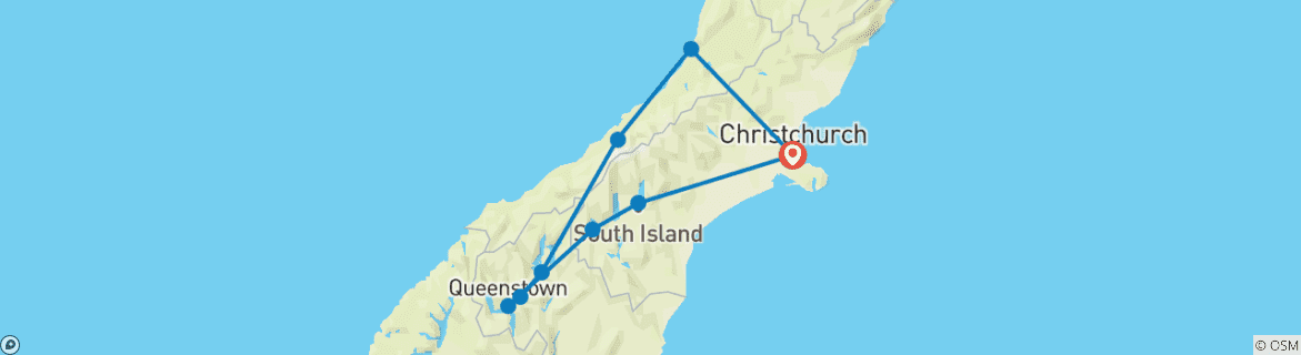 Image d'une carte montrant l'itinéraire du circuit