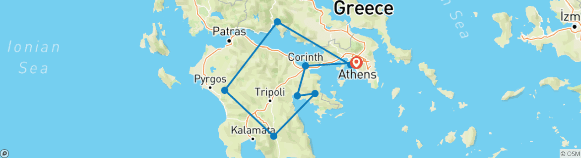 Foto van een kaart met de route van de rondreis