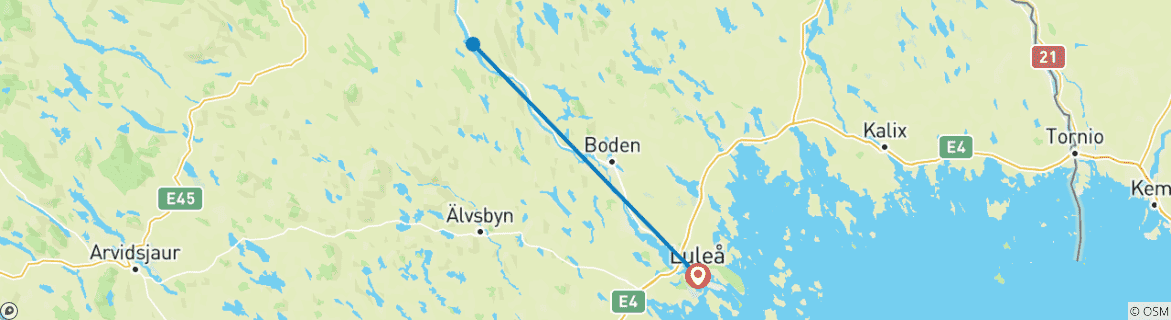 Image d'une carte montrant l'itinéraire du circuit