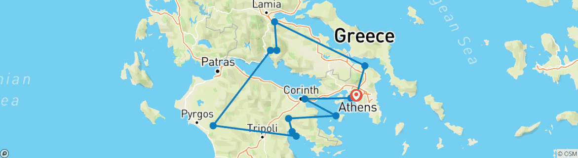 Image d'une carte montrant l'itinéraire du circuit