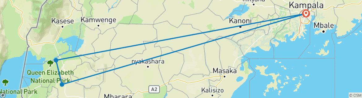 Image d'une carte montrant l'itinéraire du circuit