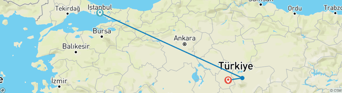 Image d'une carte montrant l'itinéraire du circuit