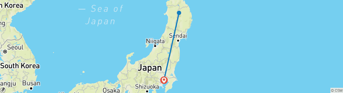 Image d'une carte montrant l'itinéraire du circuit