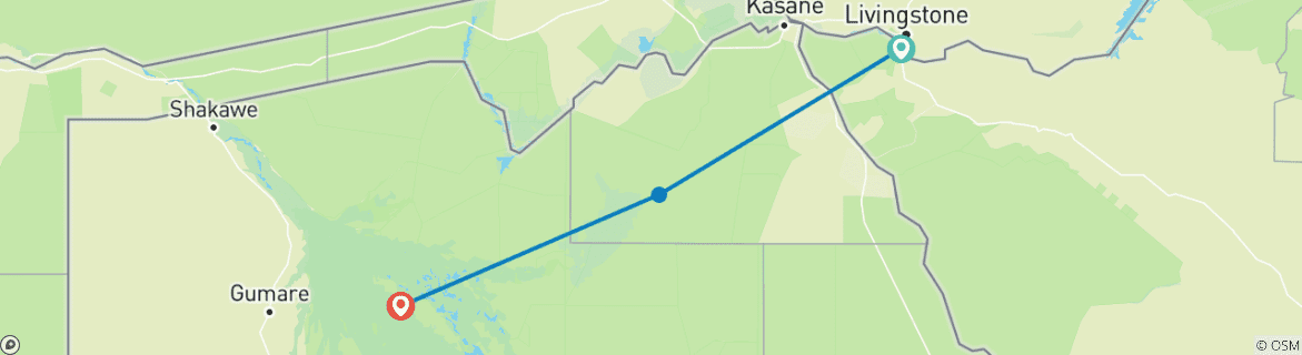 Image d'une carte montrant l'itinéraire du circuit