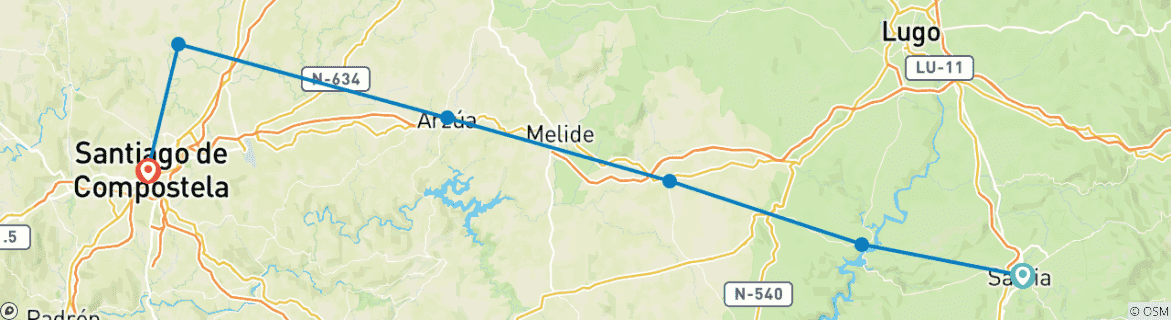 Image d'une carte montrant l'itinéraire du circuit