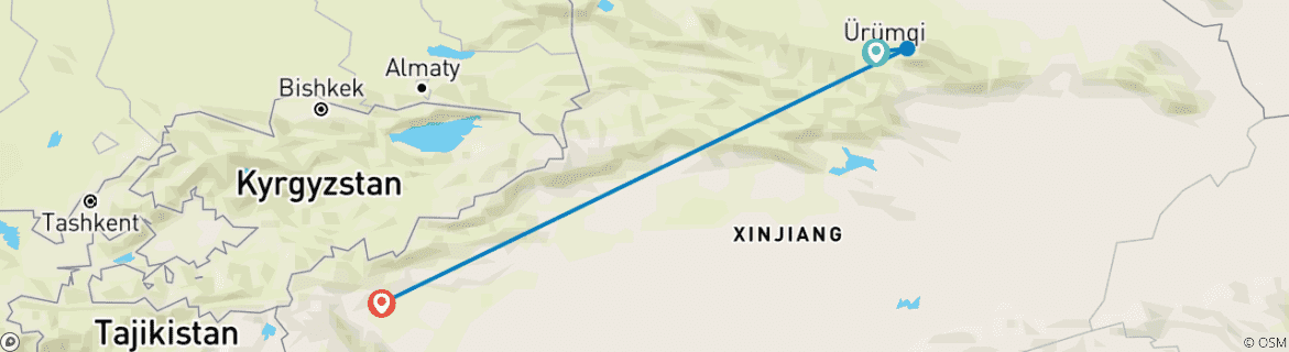 Image d'une carte montrant l'itinéraire du circuit