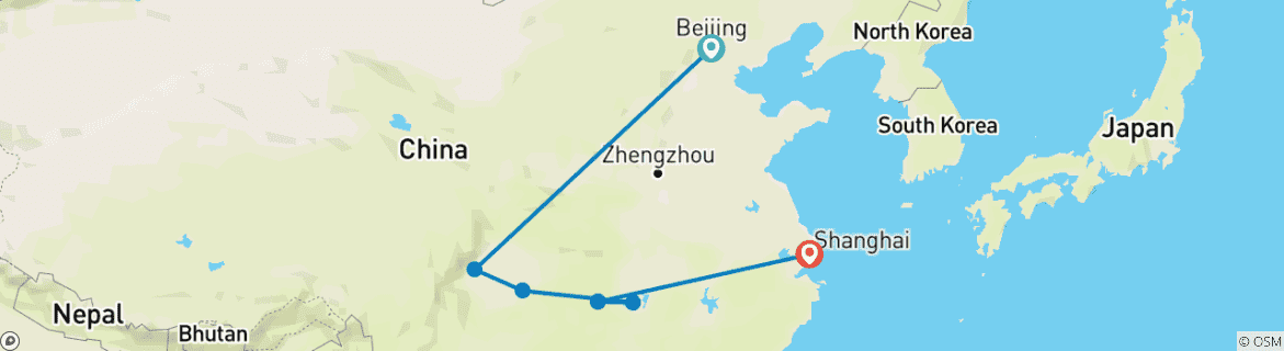 Image d'une carte montrant l'itinéraire du circuit