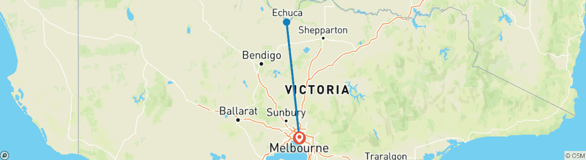 Image d'une carte montrant l'itinéraire du circuit