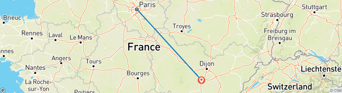 Image d'une carte montrant l'itinéraire du circuit