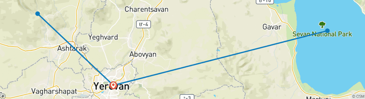Image d'une carte montrant l'itinéraire du circuit