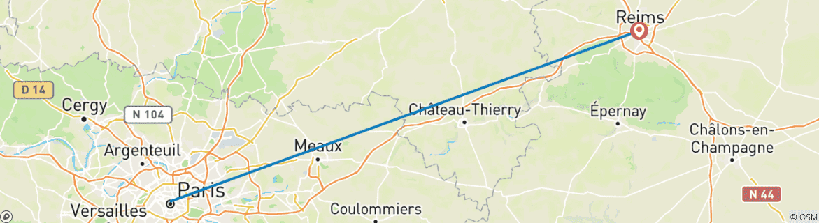 Image d'une carte montrant l'itinéraire du circuit