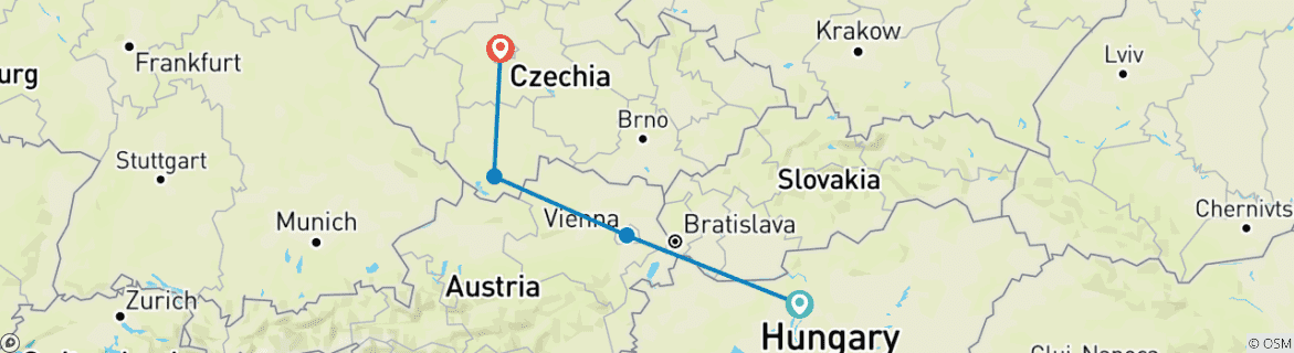 Image d'une carte montrant l'itinéraire du circuit