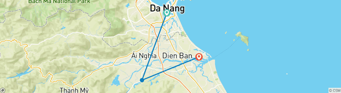 Image d'une carte montrant l'itinéraire du circuit