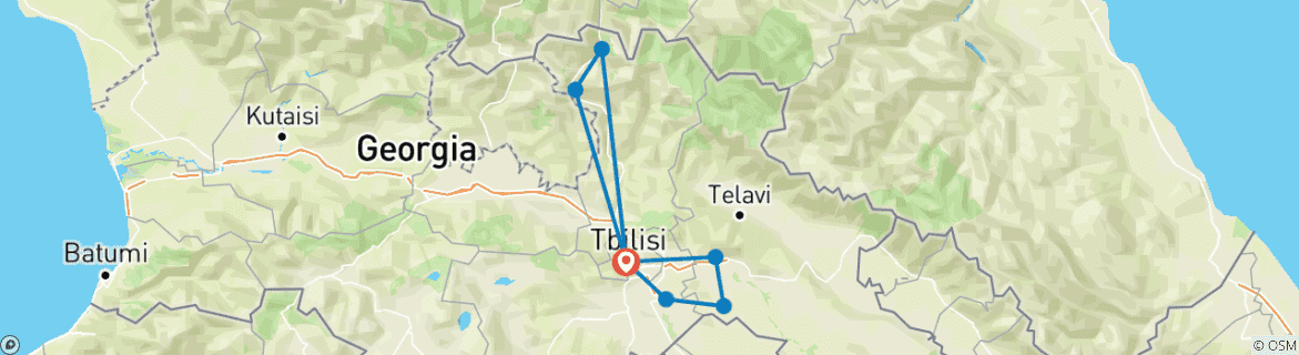 Image d'une carte montrant l'itinéraire du circuit