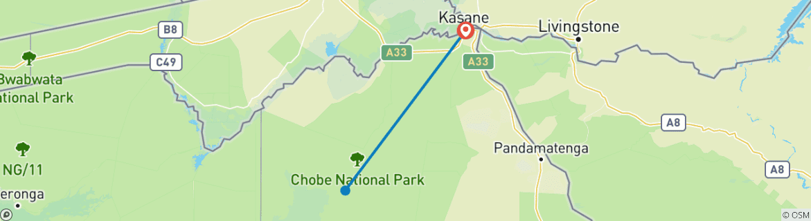 Image d'une carte montrant l'itinéraire du circuit
