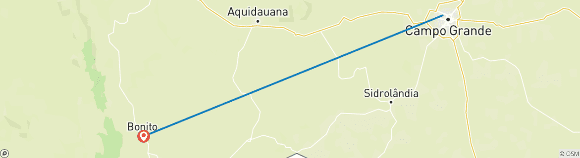 Foto van een kaart met de route van de rondreis