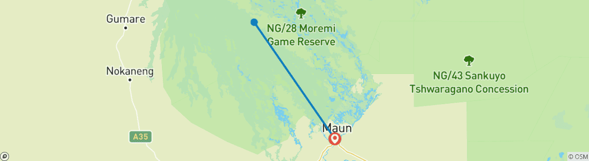 Image d'une carte montrant l'itinéraire du circuit