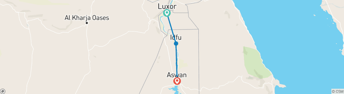 Karte mit der Reiseroute