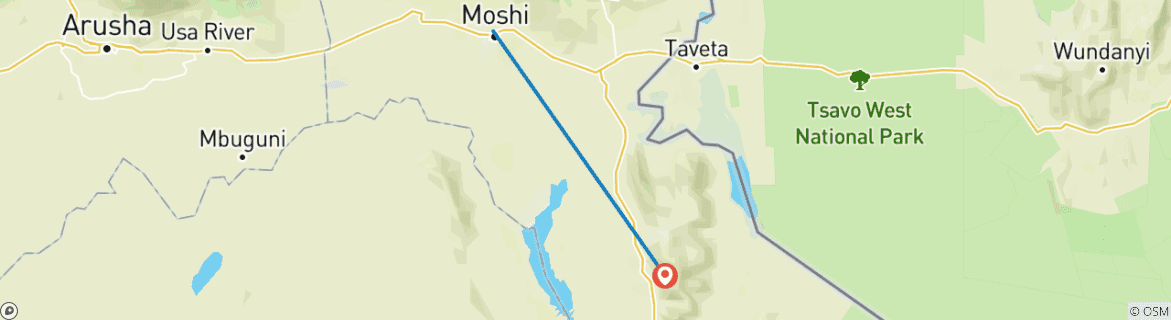 Image d'une carte montrant l'itinéraire du circuit