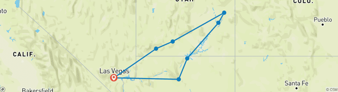 Image d'une carte montrant l'itinéraire du circuit
