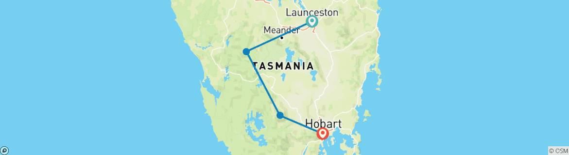 Image d'une carte montrant l'itinéraire du circuit