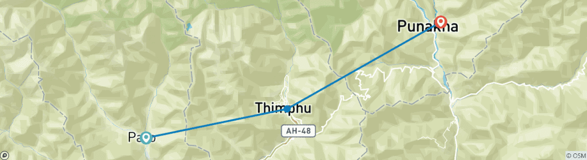 Image d'une carte montrant l'itinéraire du circuit
