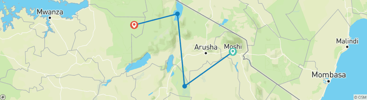 Image d'une carte montrant l'itinéraire du circuit