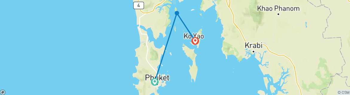 Image d'une carte montrant l'itinéraire du circuit