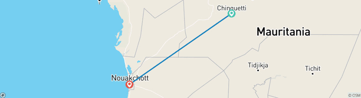 Image d'une carte montrant l'itinéraire du circuit