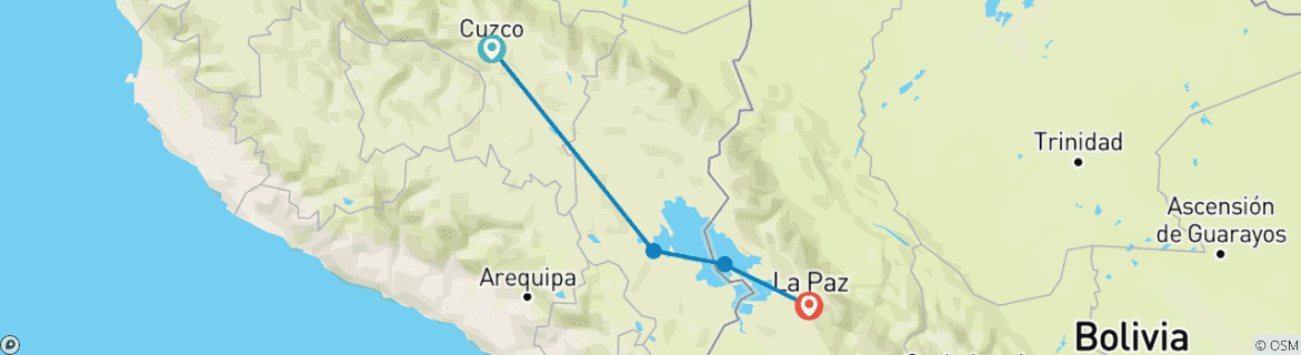 Image d'une carte montrant l'itinéraire du circuit