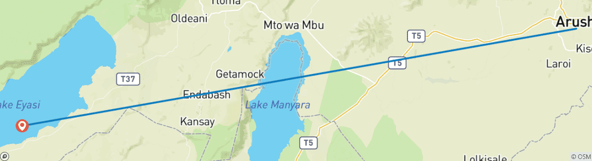 Image d'une carte montrant l'itinéraire du circuit