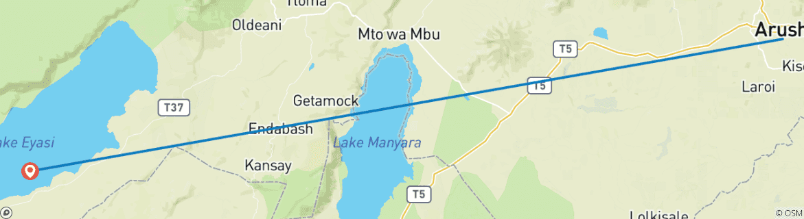 Image d'une carte montrant l'itinéraire du circuit