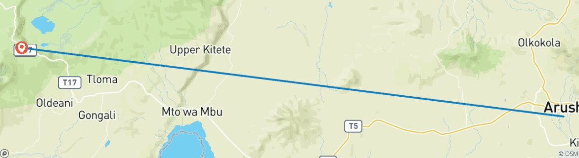 Image d'une carte montrant l'itinéraire du circuit