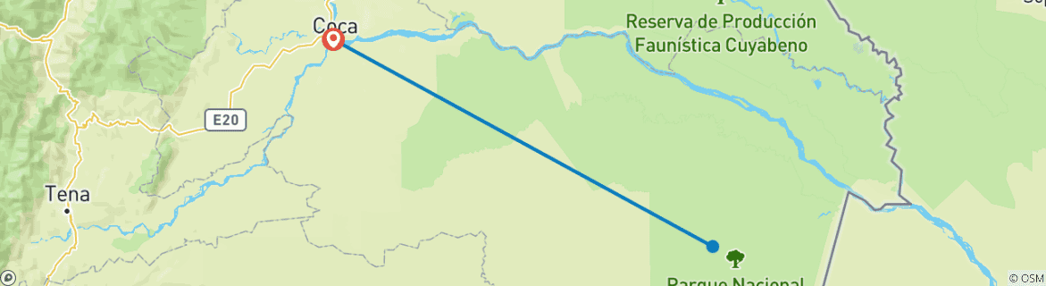 Karte mit der Reiseroute