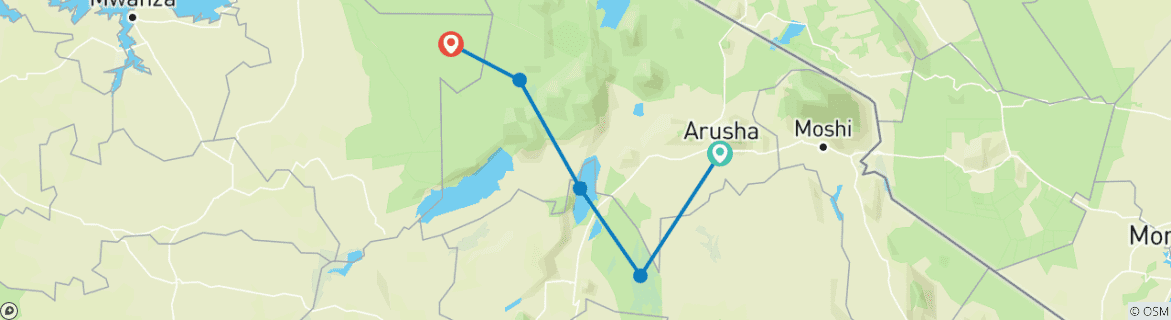 Image d'une carte montrant l'itinéraire du circuit