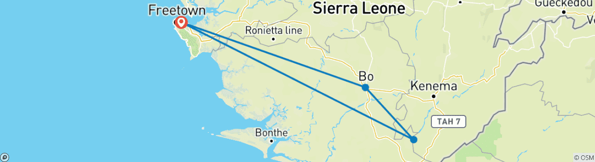 Imagen de un mapa que muestra la ruta del circuito