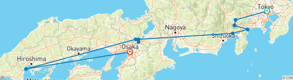 Image d'une carte montrant l'itinéraire du circuit