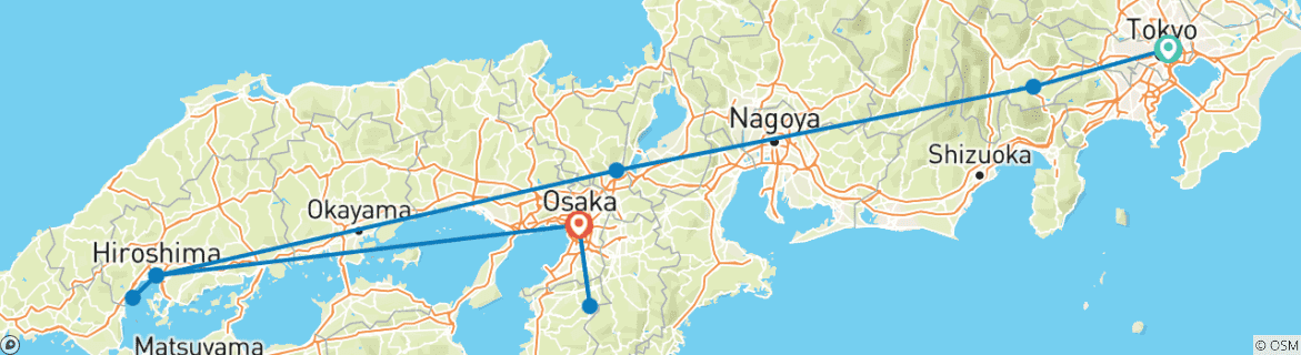 Image d'une carte montrant l'itinéraire du circuit